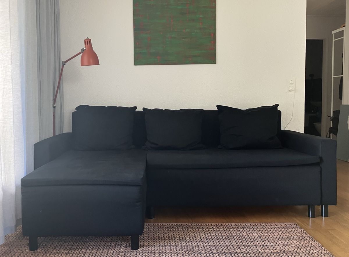 Divani: Ecksofa Bettsofa schwarz mit 3 Kissen – Usato da Zürich venduto da adam899 1
