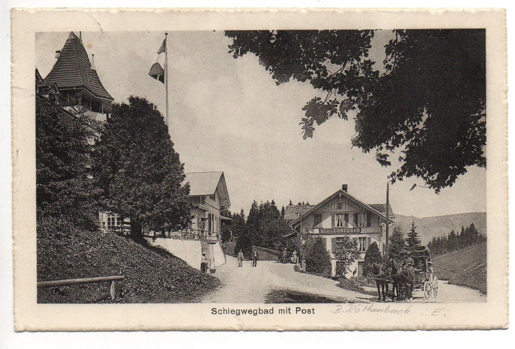 Cartoline postali: LINDEN Schlegwegbad mit Post - Postkutsche – Usato da Jona venduto da philajona