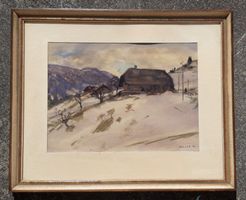 Waser Heini, Zollikon, Winter-Frühling, Berner Bauernhaus