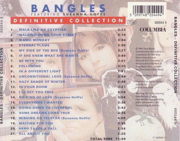 CD: Bangles Featuring Susanna Hoffs – Definitive Collection - b – Usato da Brittnau venduto da Zibu 1