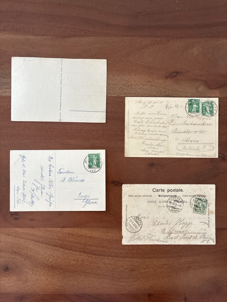 Cartoline postali: 9 Ansichtskarten Schweiz von Hotels in Zürich  – Usato da Oftringen venduto da Cla.vD.74 3
