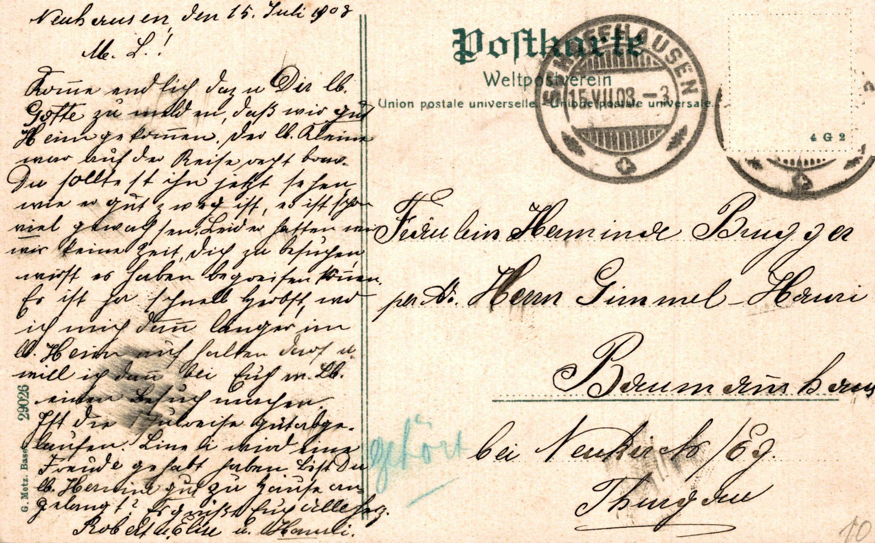Cartoline postali: durchscheinende Mondschein-Litho vom Rheinfall – Usato da Bronschhofen venduto da Astore 1