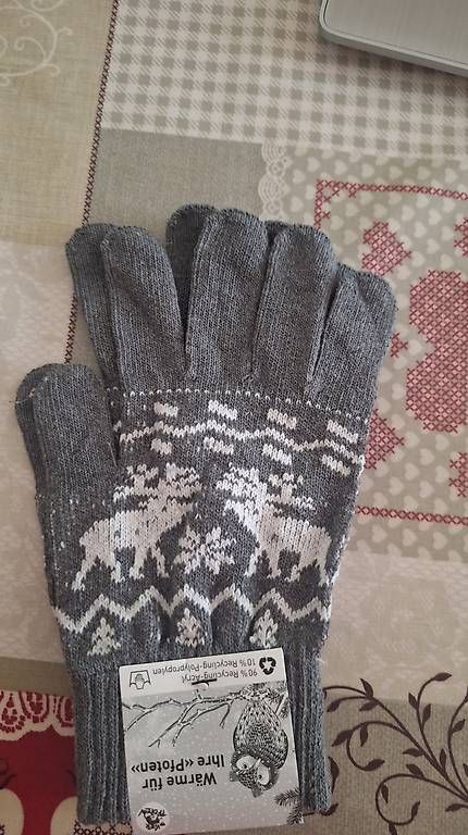 Guanti & manicotti: Handschuhe Elchmuster grau, neu – Usato da Dintikon venduto da lec_89sx 1