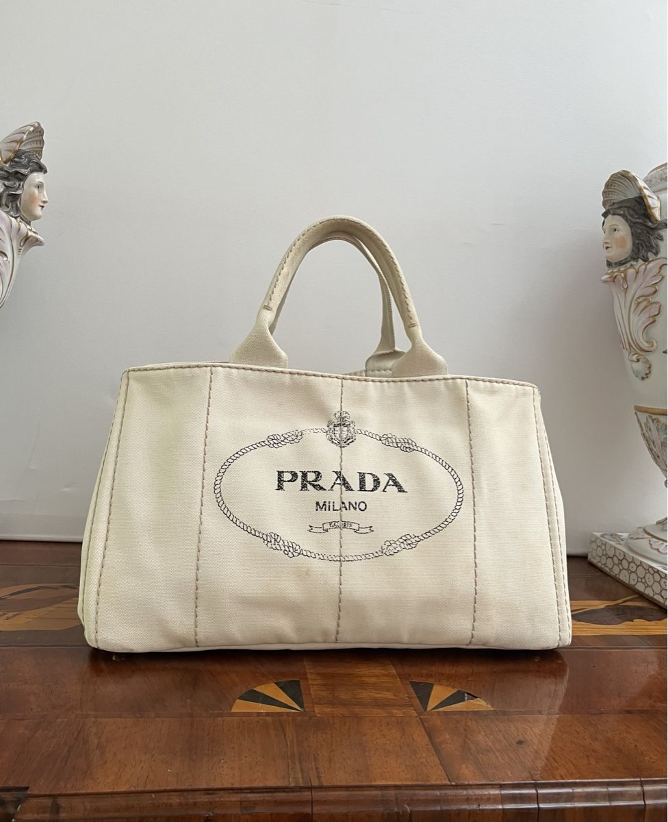 Prada Borse da donna: Prada Canvas Bag XL / beige – Usato da Basel venduto da marinaliane
