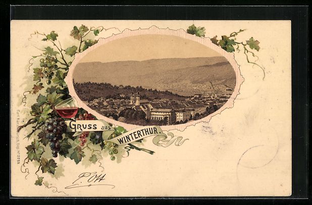 Cartes postales: Litho Winterthur, Panorama aus der Vogel – D'occasion à Berlin par bartko-reher