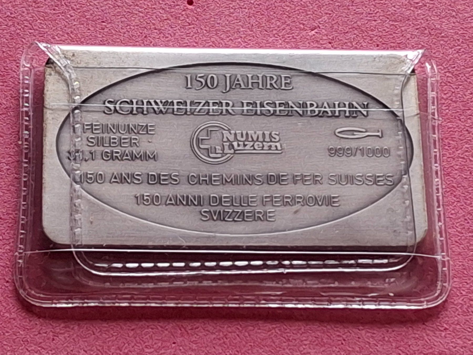 Metalli preziosi: FURKA-OBERALP-BAHN - 1 OZ FEINSILBER – Usato da Boniswil venduto da dpd4coins 1