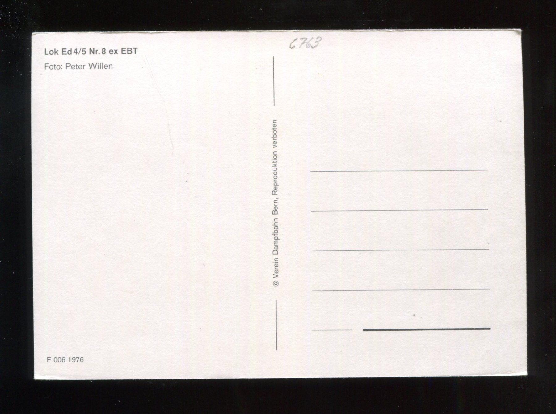 Cartes postales: Lok Ed 4/5 Nr. 8 ex. EBT – D'occasion à Aarau par Elmaar41 1