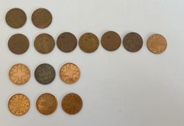 1 Rappen - 20 Stück  - zwischen 1948 -1976