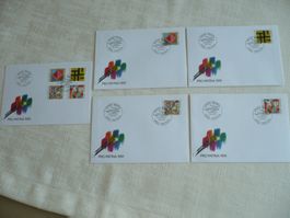 Pro Patria 1991 5 FDC Satz & Einzelmarken SBK B231 - B234