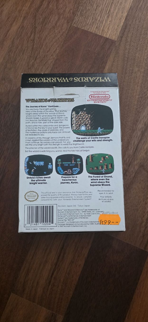 Nintendo Giochi: Nintendo NES Wizards & Warriors OVP & Anleitung – Usato da Jona venduto da AntonioSposito 1