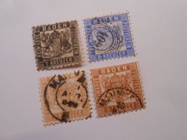 Baden  Mi 17a/19a/20a/20b  Altdeutschland  1862 - Mi 185 €
