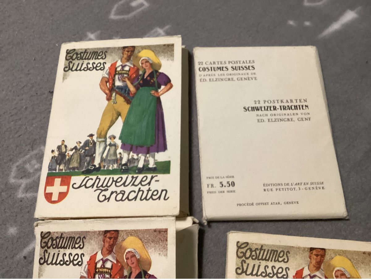 Cartoline postali: 4xSCHWEIZER TRACHTEN POSTKARTEN MAPPE 1931 – Usato da Münchenstein venduto da NoSu98 1