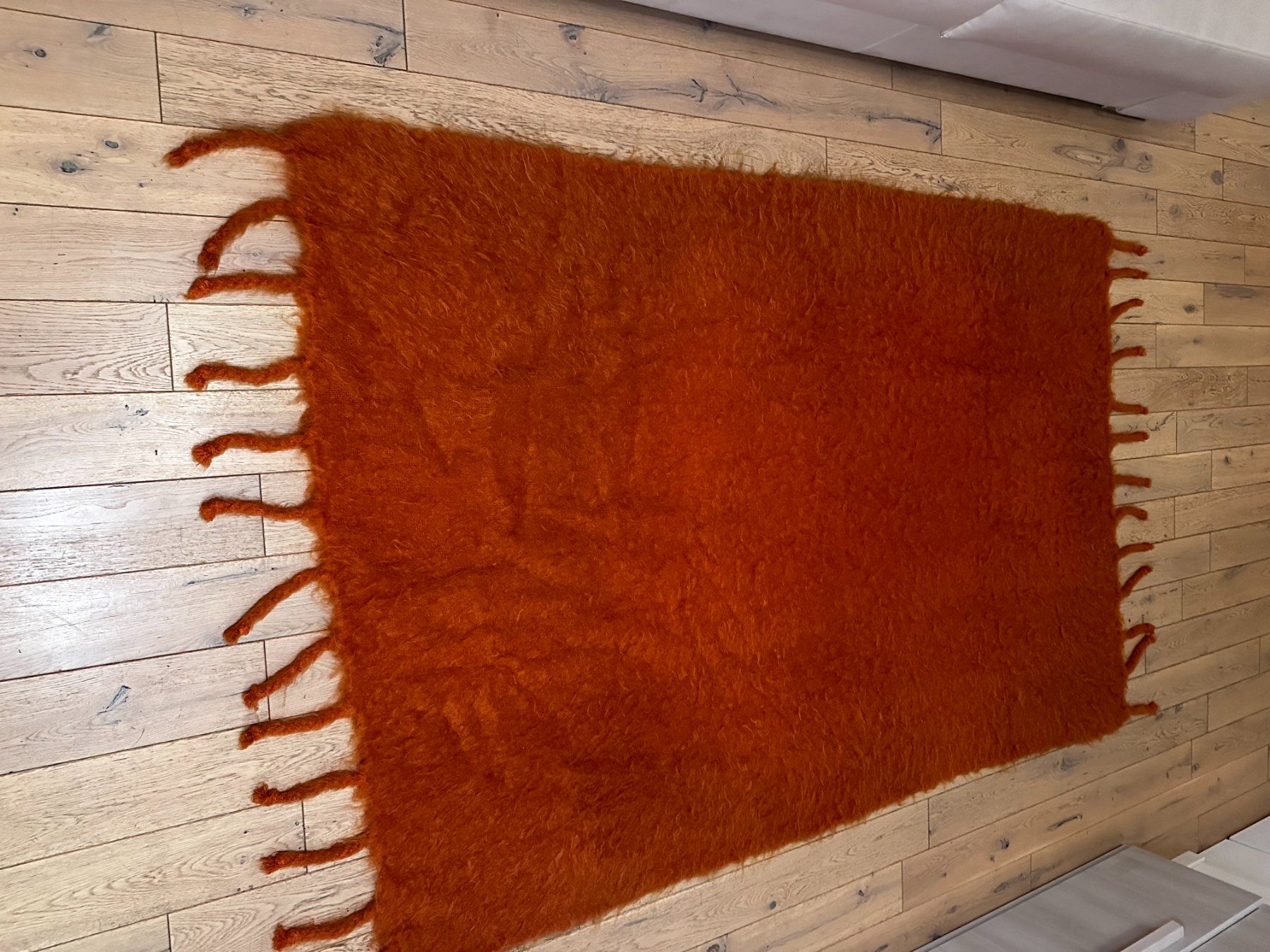 Hermès Coperte: Hermès Mohair Wool Orange - Hand Knitted - Large Throw Blank – Nuovo (secondo la descrizione) da Lugano venduto da LudovicoSwiss 2