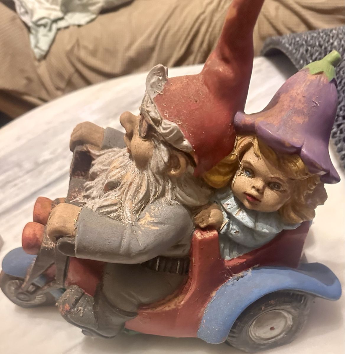 Statuette: Witzige Gartenzwerg-Duo-Figur auf Roller. 60 Chars – Usato da Malters venduto da Gustov 1