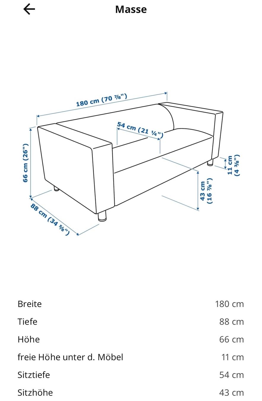 Sofas: Klippan Bezug grau, 2er-Sofa Ikea – D'occasion à Luzern par carmona. 3