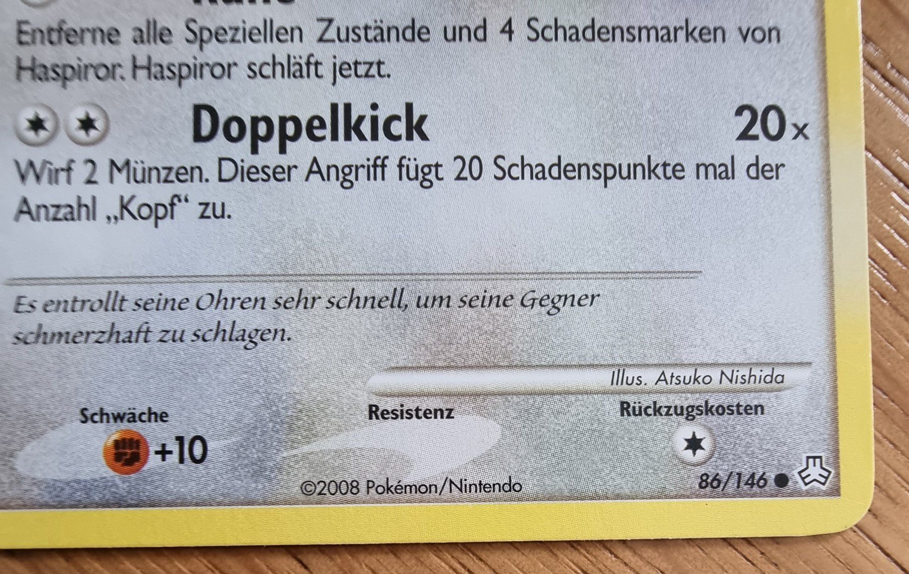 Pokémon Carte collezionabili: Pokémon Haspiror 2008 DE 86/146 – Usato da Roggwil BE venduto da S_Cards 1