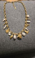 Edle Edelstahl Bettelkette Gold 18K Charms Perlen Halskette 