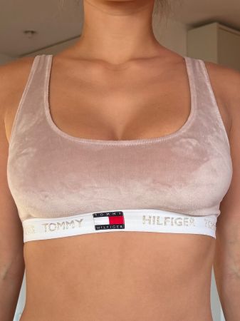 Beige velvet top from Tommy Hilfiger