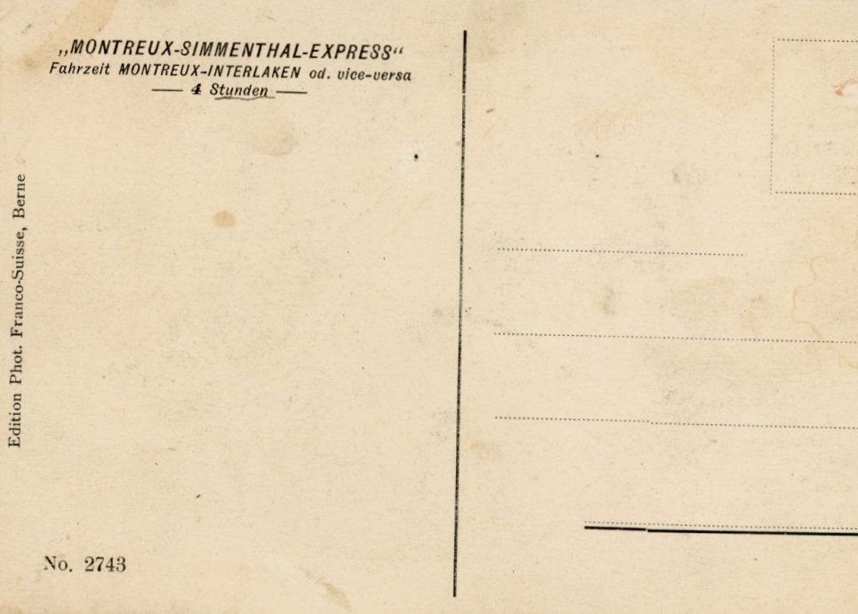 Cartoline postali: Simmental  BE  -   Montreux -  Simmental EXPRESS – Usato da Brig venduto da Valcards54 1