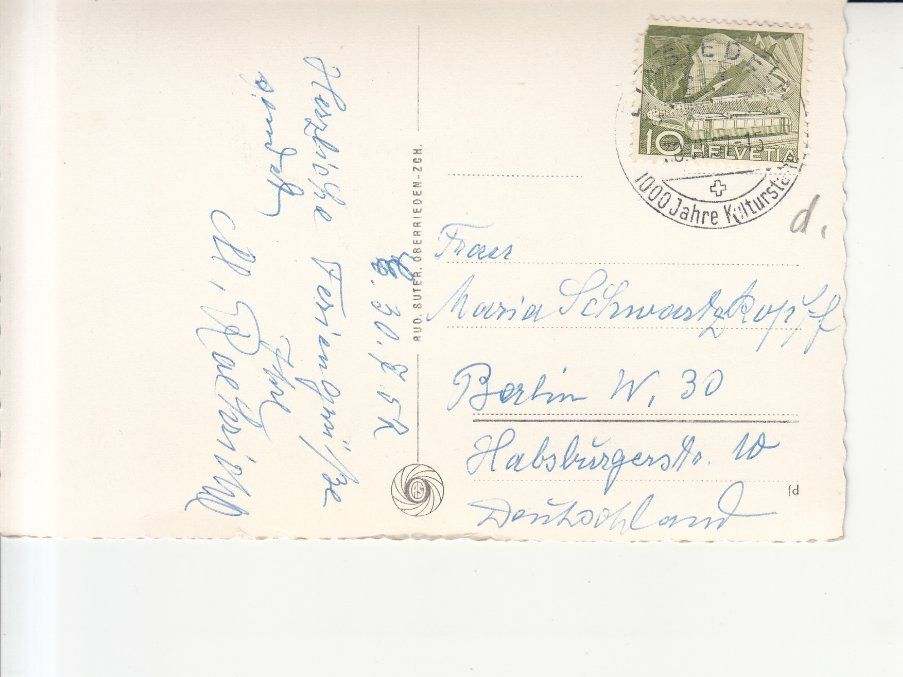 Cartoline postali: Einsiedeln 1957 – Usato da Bürglen TG venduto da StampGraf 1