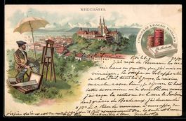 Litho Neuchatel, Panorama, Reklame Choco