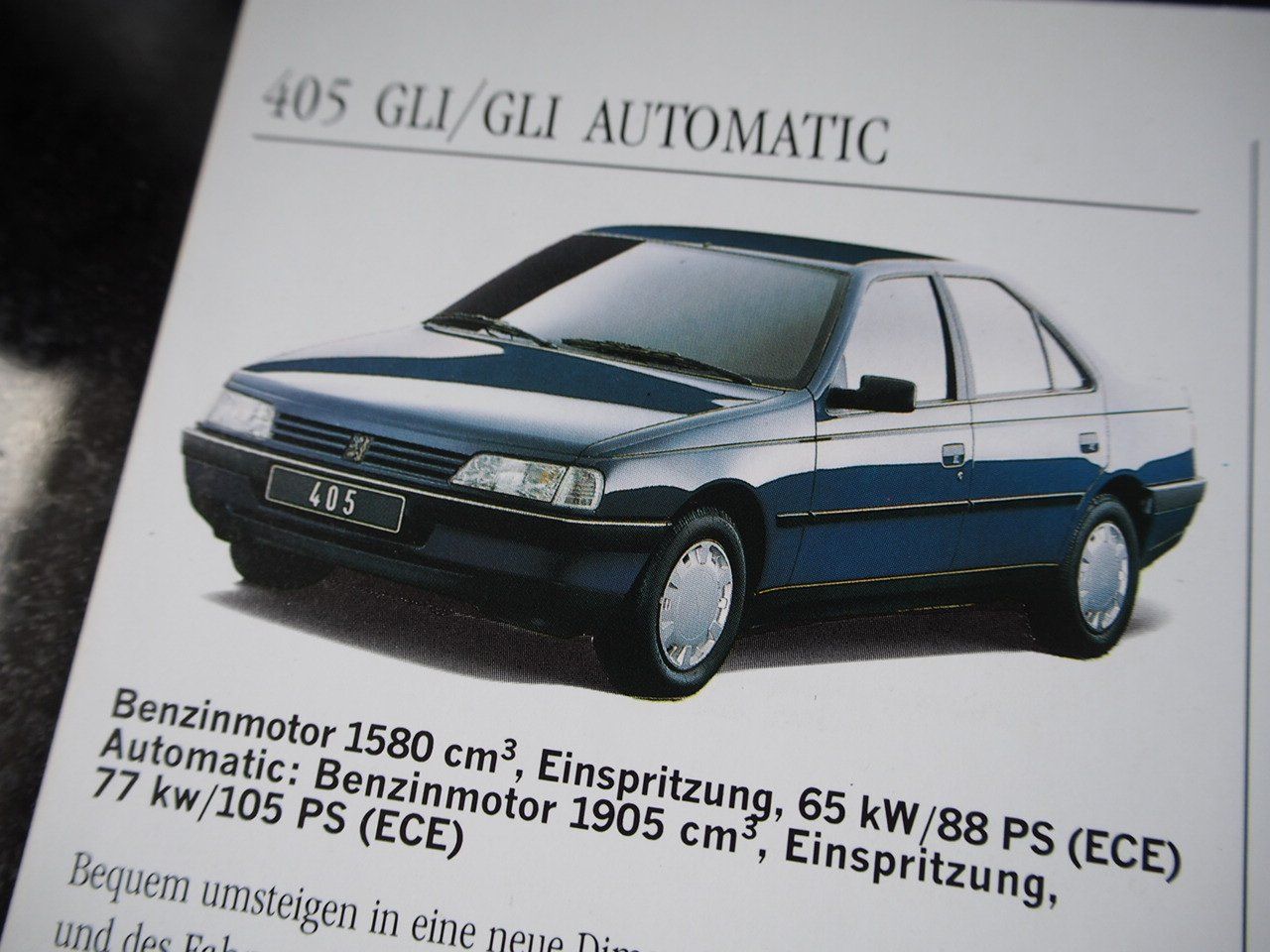 Peugeot Dokumente: Peugeot 405 Prospekt 1990 – Gebraucht aus Zofingen von sosalinos01 6