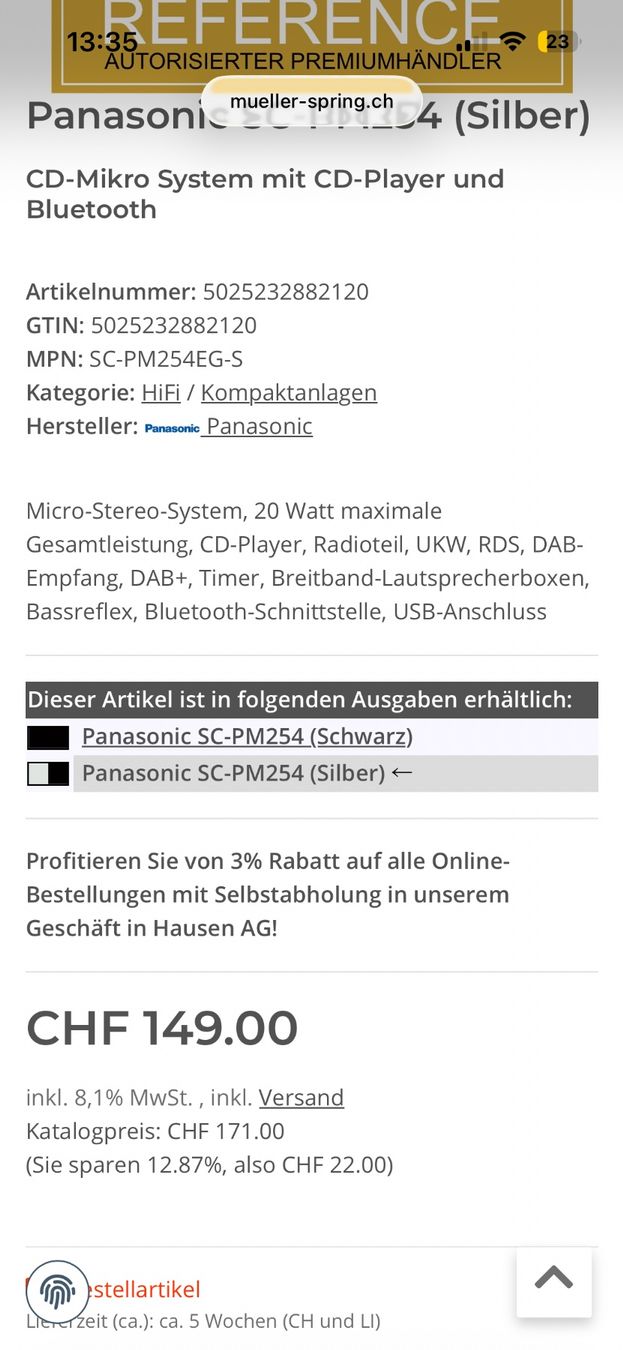 Panasonic Lettore multimediale & Streamer: Stereoanlage – Usato da Zürich venduto da ZoraG 4