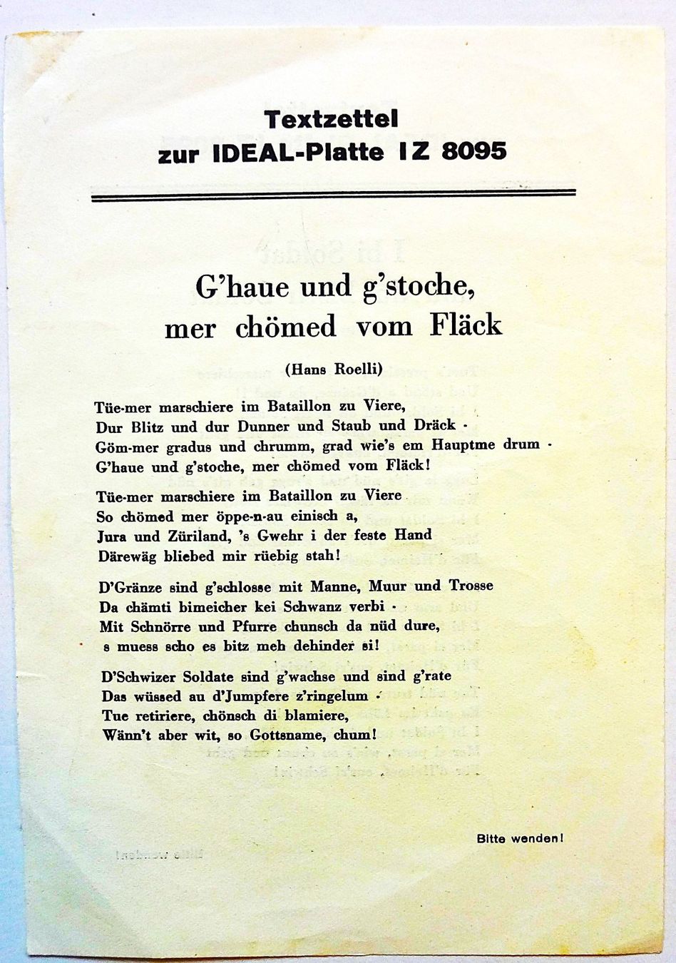 Dischi in vinile: Schöne Erinnerungs Schellackplatte aus dem 2. Weltkrieg – Usato da Hemishofen venduto da Phonomandy 4