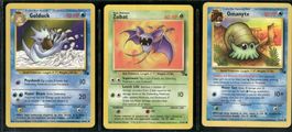 Vintage Pokémon Karte Fossil EN 2000 Lot of 3