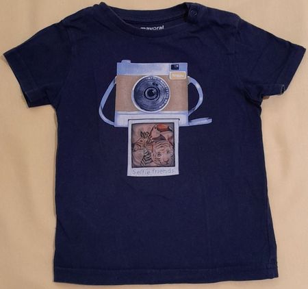 Kinder T-Shirt Mayoral dunkelblau 24 Monate Kamera Motiv