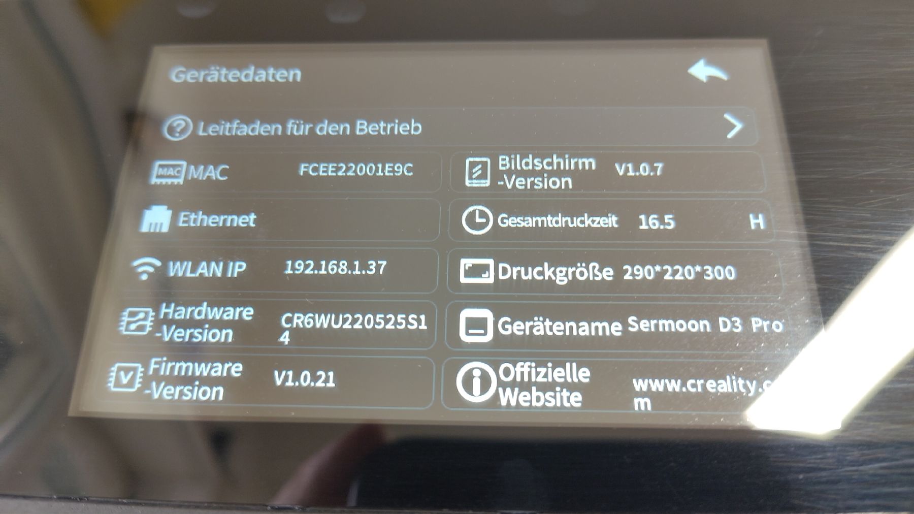 Creality 3D Drucker: Creality Sermoon D3 PRO – Defekt aus Grossaffoltern von Beat3257 3