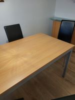 Esstisch mit 6 Stühlen Metall Holzoptik guter Zustand