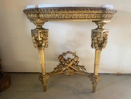 Antiker Konsolentisch m. Marmorplatte Louis XVI Stil Konsole