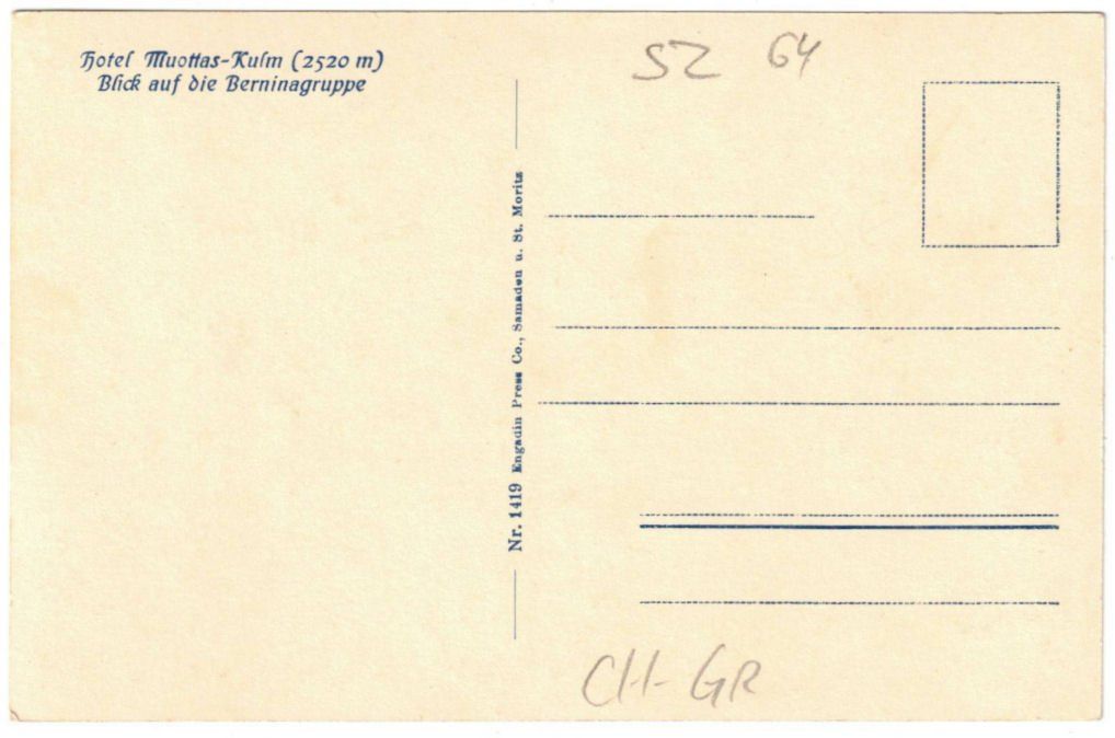 Cartoline postali: St. Moritz - Standseilbahn Muottas Muragl Bergstation – Usato da Binningen venduto da Mountainrider 1