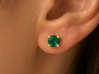 Orecchini pendenti & Orecchini a lobo: Emerald Ohrstecker Gold 375 9 Kt – Nuovo e nell'imballaggio originale da Hemmental venduto da Schmuckwelt2