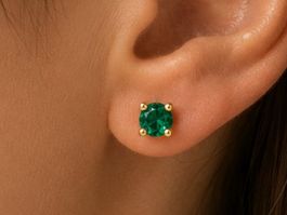 Emerald Ohrstecker Gold 375 9 Kt
