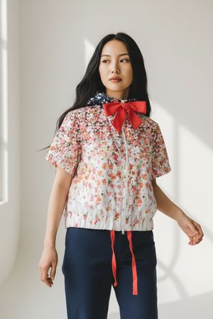 Red Valentino Jacke kurzarm geblümt IT 46 DE 40