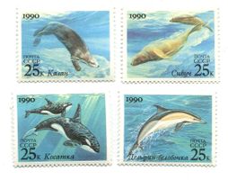 Briefmarken "Wale, Delfine, Seeotter". UdSSR.