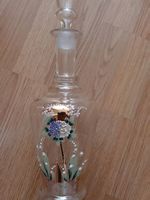 Antike Weinkaraffe mit Email-Golddecor-Relief 35 cm