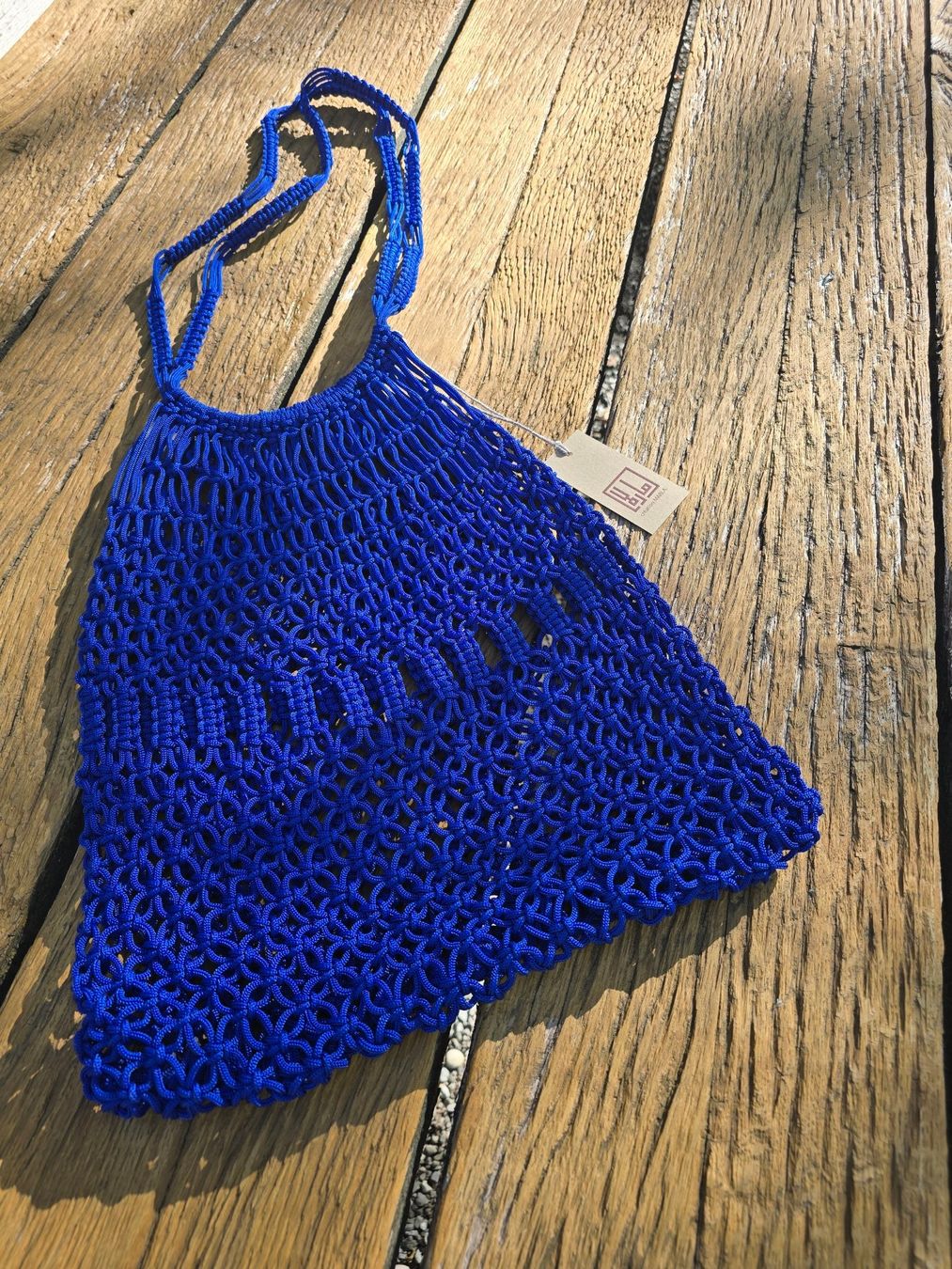 Borse da donna: Accessoires: Makramee Shoppertasche royalblau – Nuovo (secondo la descrizione) da Romanshorn venduto da Rachacha