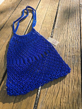 Accessoires: Makramee Shoppertasche royalblau