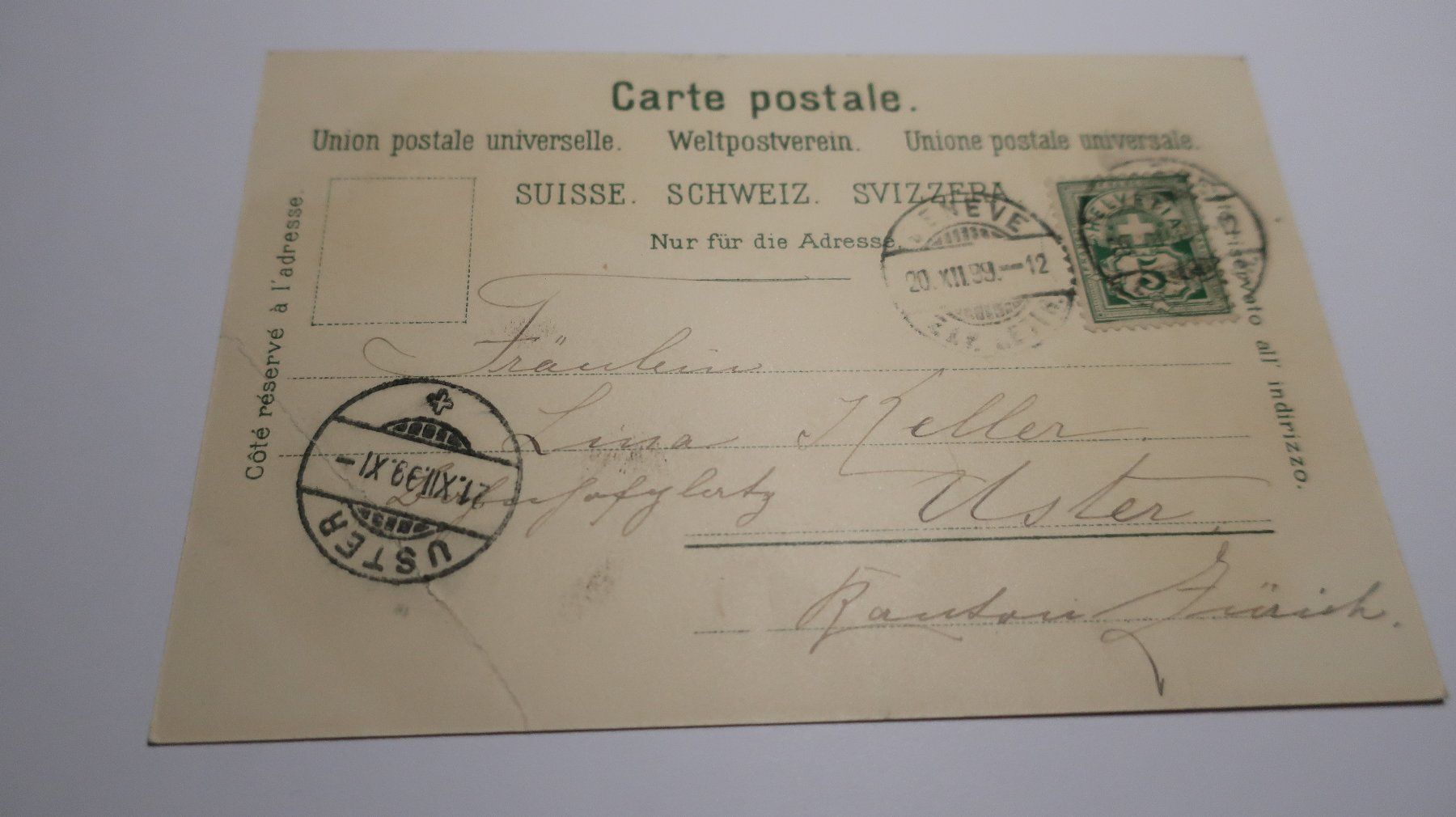 Ansichtskarten: Souvenir de Genève  1899 – Gebraucht aus Cormoret von Pascalll2001 4