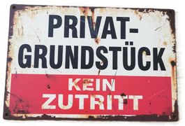 Privatgrundstück - kein Zutritt - Holzschild  (neu/OVP)