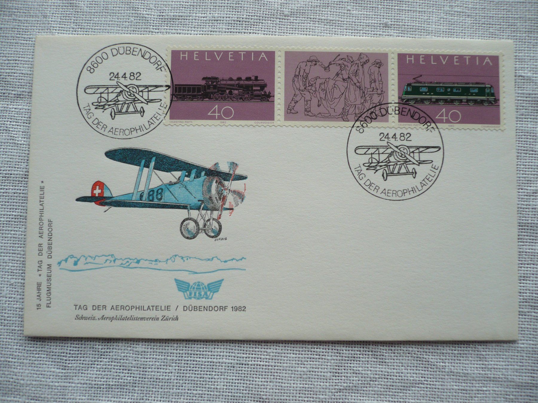 Tutti i francobolli: 1982 Tag der Aerophilatelie, Dübendorf – Usato da Zürich venduto da saltandpepper008