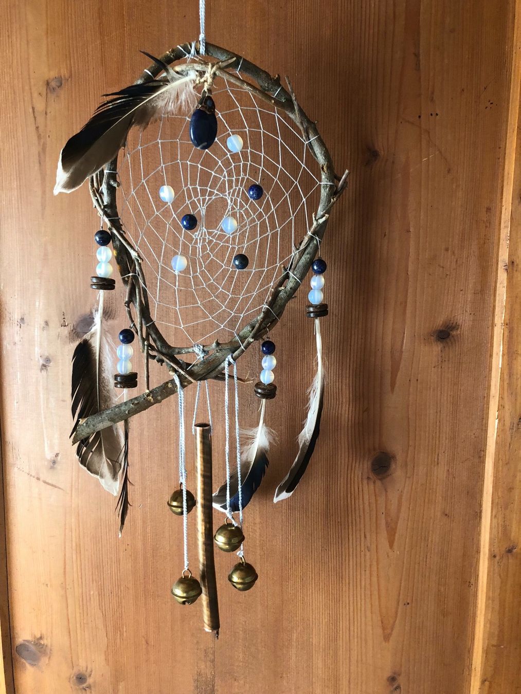Tutte le decorazioni: schöner Traumfänger/Glockenspiel mit Lapislazuli + Opalith – Nuovo e nell'imballaggio originale da Ittenthal venduto da Hwaggis 1
