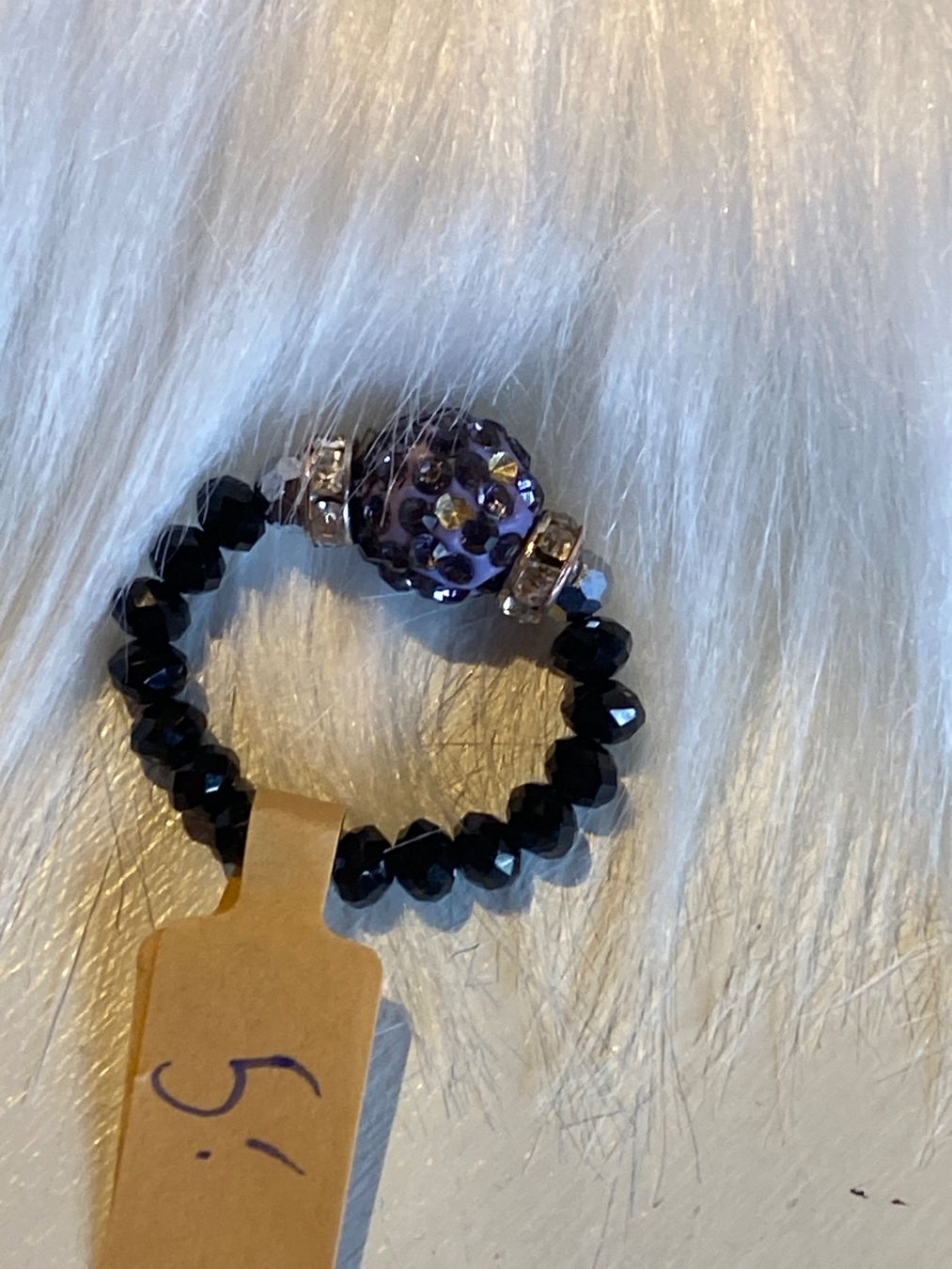Anelli: Fingerring-Schwarz-Lila-Perlen – Nuovo (secondo la descrizione) da Meienried venduto da ManuelaBoutique 1