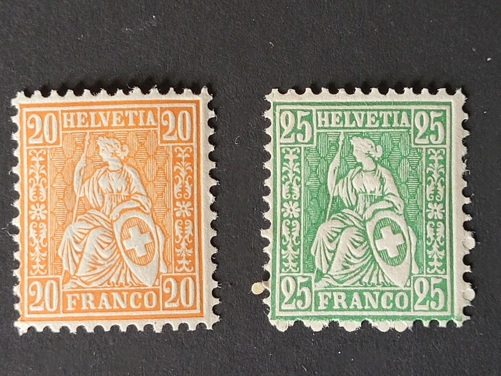 Alle Briefmarken: Sitzende Helvetia Nr.32 + 40 – Neu (gemäss Beschreibung) aus stäfa von brandy66