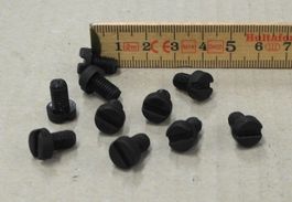 10 Stk. Kunststoff-Schrauben Nylon M6x10 schwarz Schlitzkopf