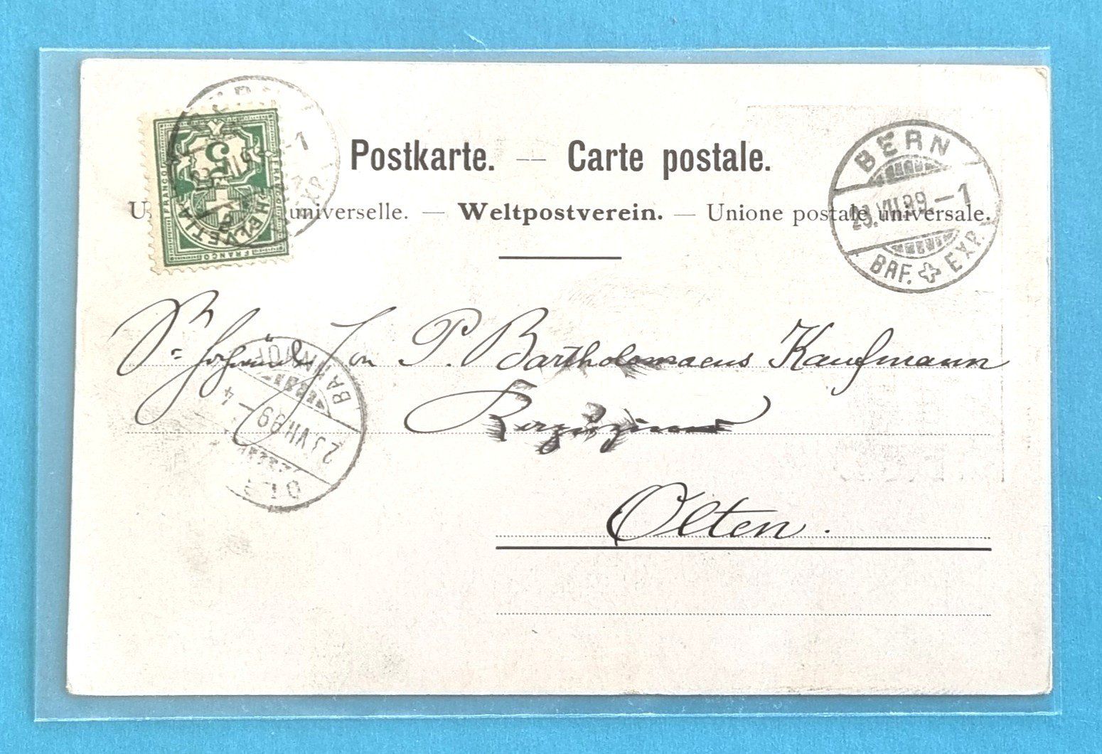 Cartoline postali: Bern - Römisch-katholische Kirche - 1899 – Usato da Rothrist venduto da RROENK 1
