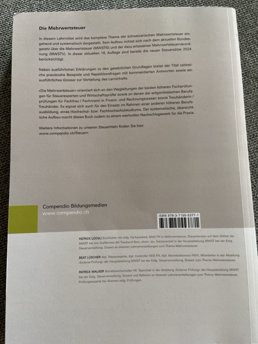 Libri: Die Mehrwertsteuer – Usato da Eschenbach LU venduto da syle1985 1